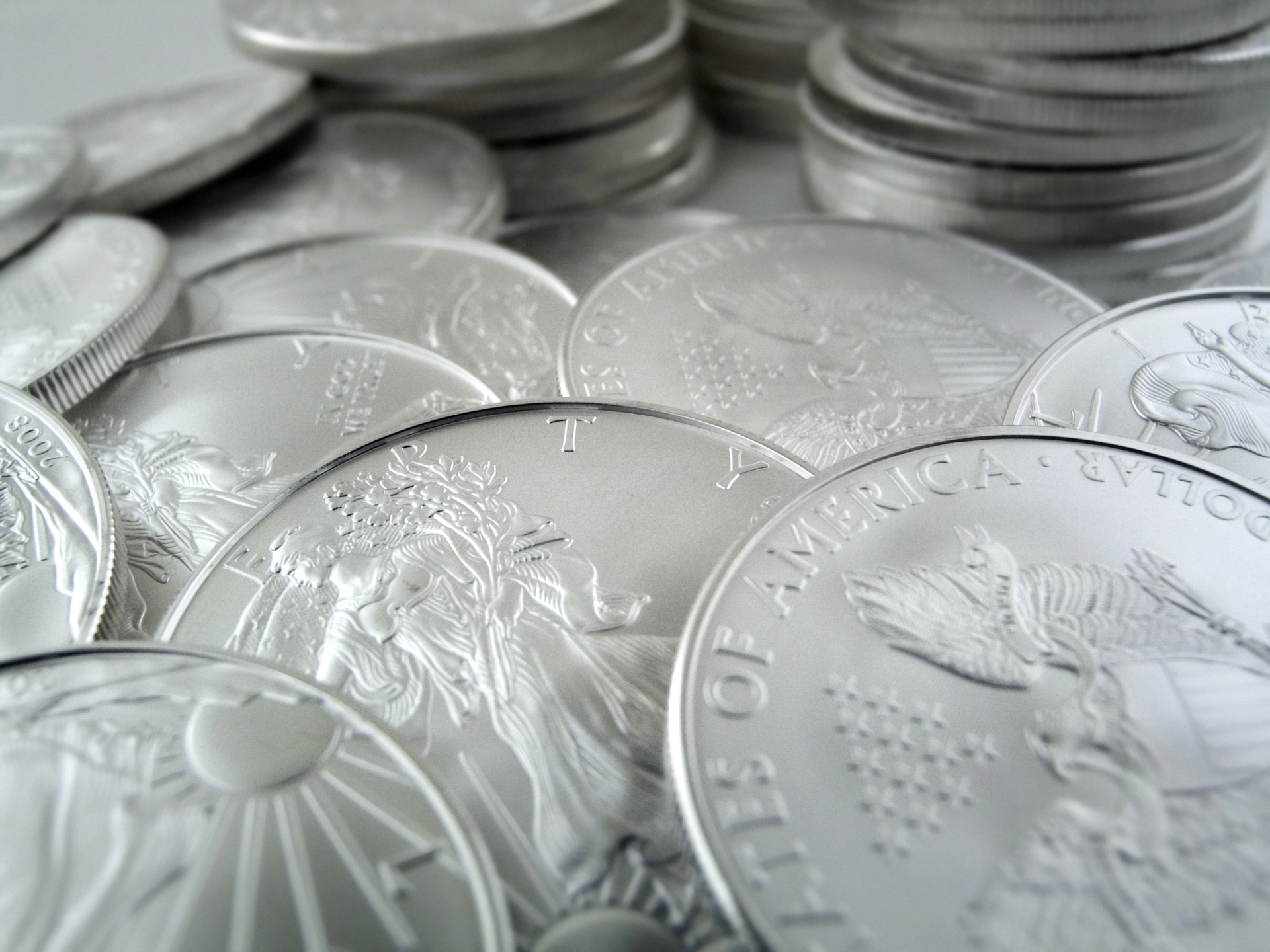 An assortment of silver US coins sold by Pacific Precious Metals.