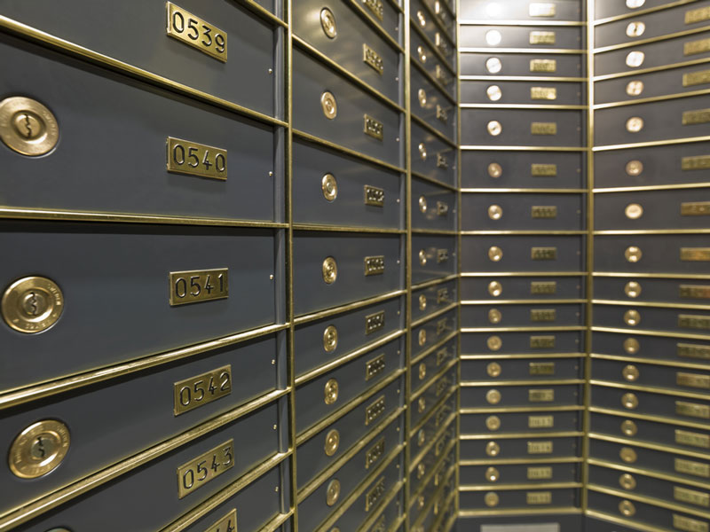 safe deposit boxes