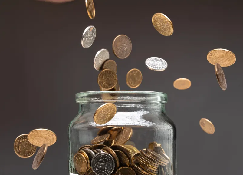 Jar of coins illustration