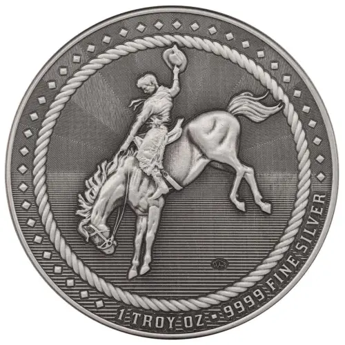 1 oz Cowboy - Buffalo Privy Antique Silver Round (2)