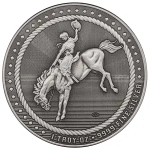 1 oz Cowboy - Buffalo Privy Antique Silver Round (2)