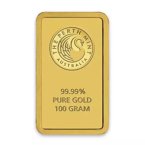 100g Australian Perth Mint gold bar - minted