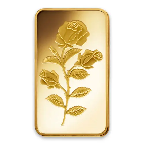 PAMP Suisse 100g Gold Bar Rosa refined gold bar with elegant Rosa design in sealed assay packaging