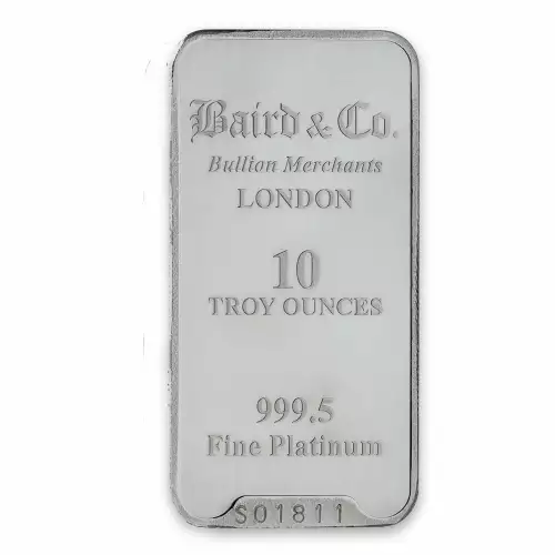 10oz Baird & Co Platinum Minted Bar