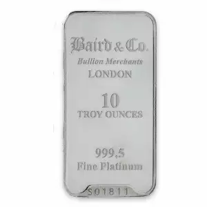 10oz Baird & Co Platinum Minted Bar