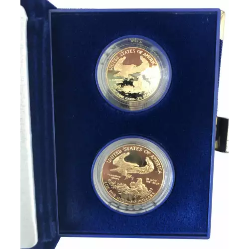 1987 - Two Coin Set -  1/2, 1 oz Gold Eagles  Proof - Missing some/all Govt packaging