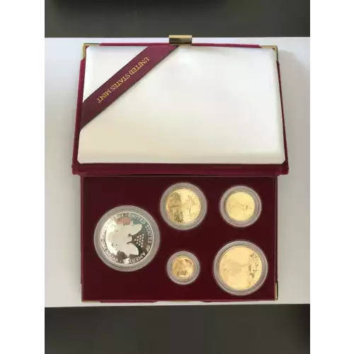 1995-W – Five Coin Set - 1/10, 1/4, 1/2, 1oz Gold, 1oz Silver Eagles   Anniversay Proof - with Original Govt Packaging