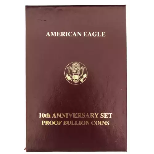 1995-W – Five Coin Set - 1/10, 1/4, 1/2, 1oz Gold, 1oz Silver Eagles   Anniversay Proof - with Original Govt Packaging (4)