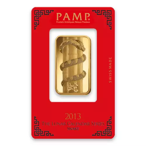 1oz PAMP Gold Bar - Lunar Snake (2)