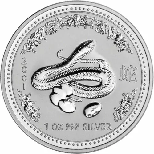 2001 1oz Australian Perth Mint Silver Lunar: Year of the Snake (2)