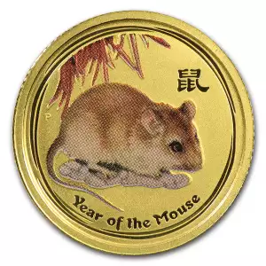 2008 1/10oz Australian Perth Mint Gold Lunar II: Year of the Mouse (2)