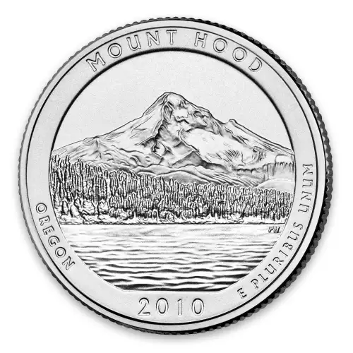 2010 America the Beautiful 5oz Silver - Mount Hood National Forest, OR with OGP