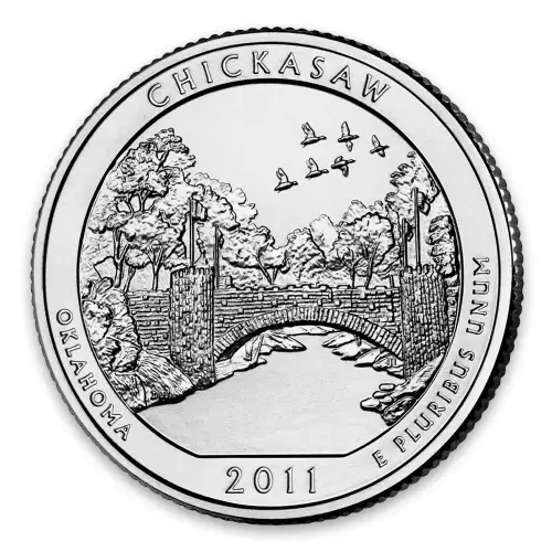 2011 America the Beautiful 5oz Silver - Chickasaw National Recreation Area, OK with OGP