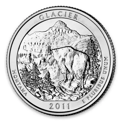 2011 America the Beautiful 5oz Silver - Glacier National Park, MT with OGP