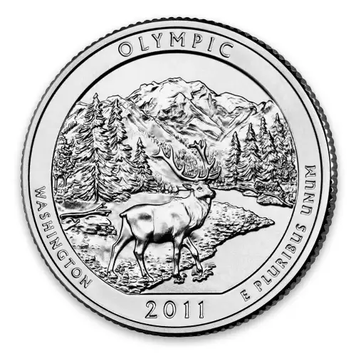 2011 America the Beautiful 5oz Silver - Olympic National Park, WA with OGP