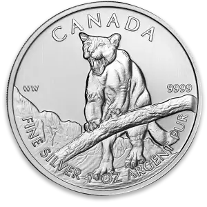 2012 1oz Canadian Silver Wildlife Series - Cougar (2)