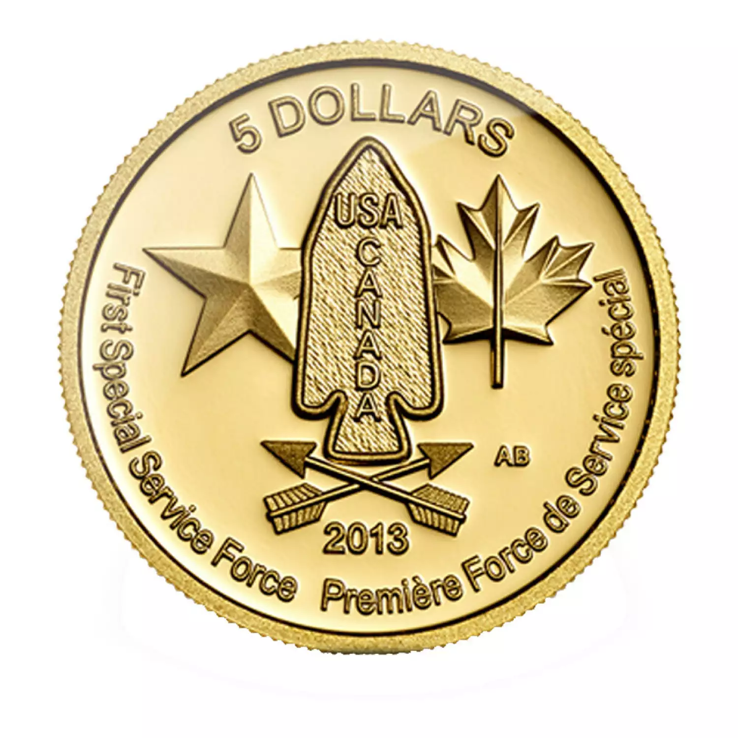 2013 1/10 oz Canadian Devil's Brigade Gold Coin