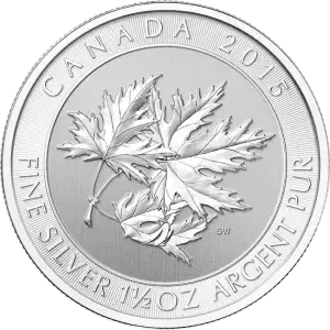 2015 1.5oz Canadian Silver Maple Leaves (2)