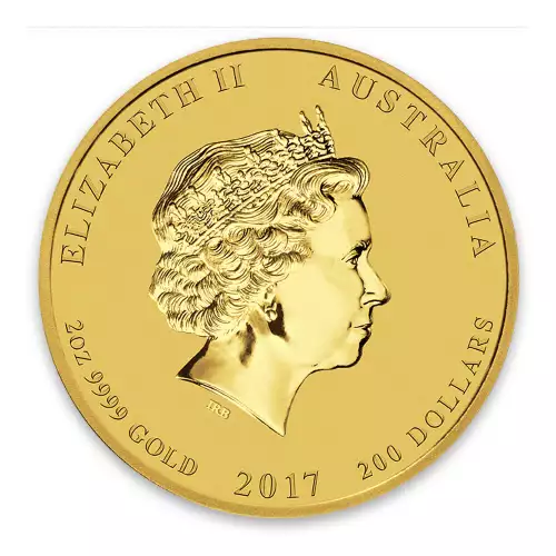 2017 2oz Australian Perth Mint Gold Lunar II: Year of the Rooster (2)