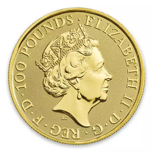 2020 1 Britain Gold Queen's Beasts: The White Lion of Mortimer (2)