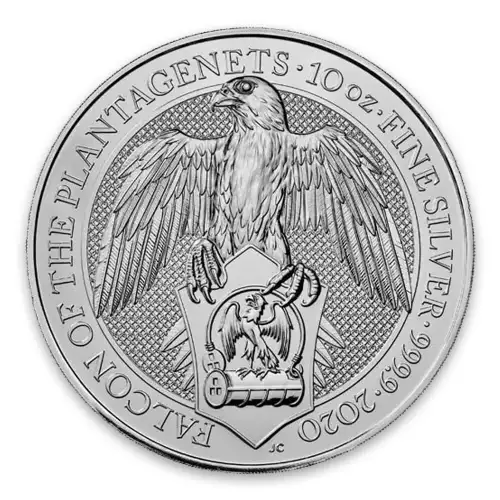 2020 10oz Britain Silver Queen's Beast : The Falcon of the Plantagenets (2)