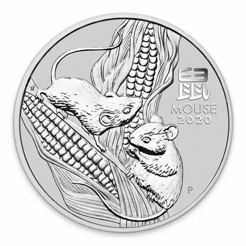 2020 1/2 oz Perth Mint Lunar Series: Year of the Mouse Silver Coin (2)