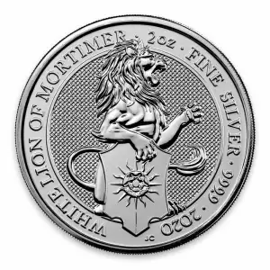 2020 2oz Silver Britain Queen's Beast: The White Lion of Mortimer