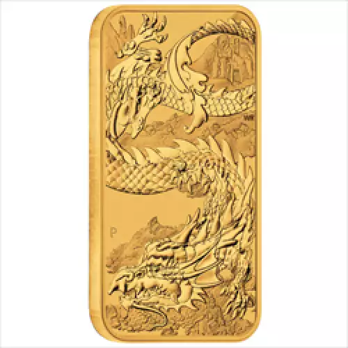 2023 Australian Perth Mint 1oz Dragon Gold rectangular coin (2)