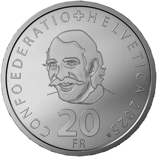 2025 1 oz Jean Tinguely Silver 20 Franc Coin (2)