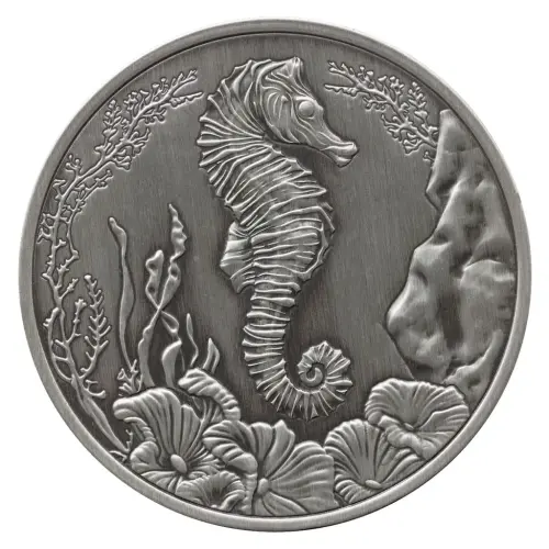 2025 1 oz Samoan Zebra Seahorse Antique Silver Coin (3)