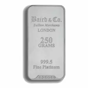 250g Baird & Co Platinum Minted Bar
