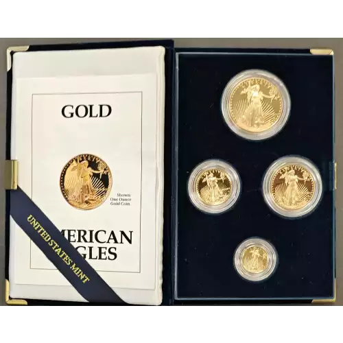 4 Coin U.S. Proof Eagle set w/COA and Packaging (3)