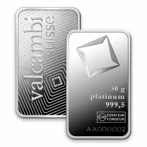 50g Valcambi Minted Platinum Bar