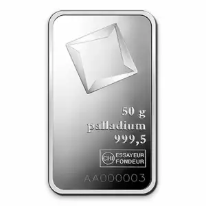 50g Valcambi Palladium Minted Bar