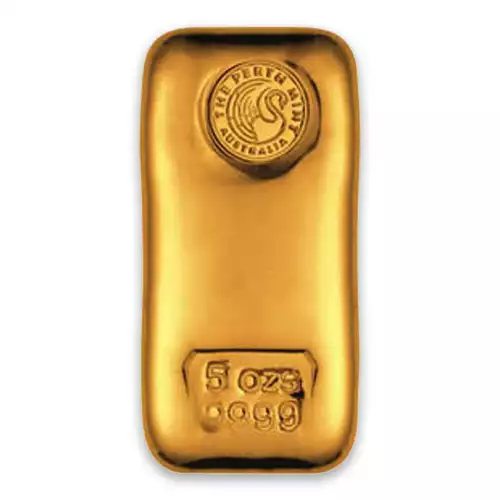 5oz Australian Perth Mint gold bar - cast