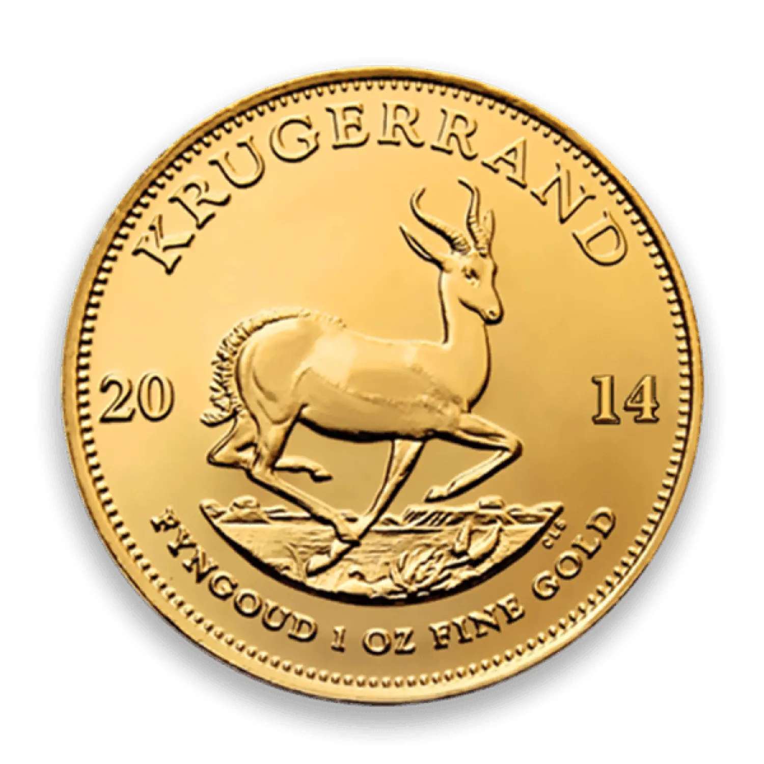 Any Year 1oz South African Gold Krugerrand coin with Paul Kruger portrait and springbok design in 22 karat gold