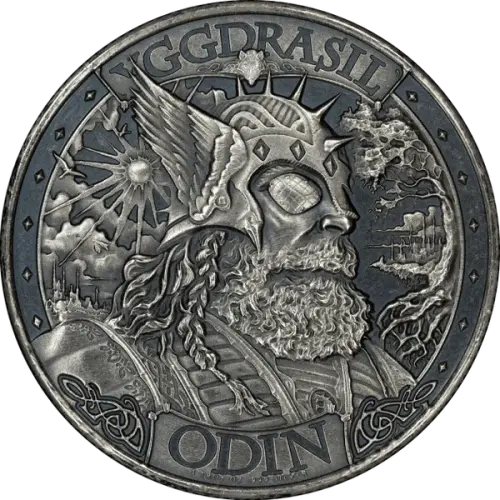 Asgard 1-oz Silver Round Antique Finish Mythical Cities Series (3)