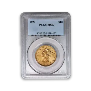 Liberty Head $10 (1838 - 1907) - PCGS - MS63