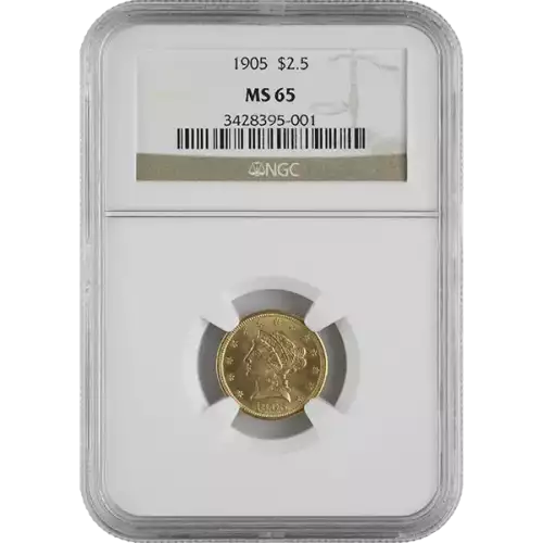 Liberty Head $2.5 (1840 - 1907) - NGC - MS65