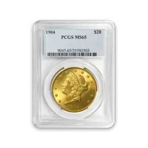 Liberty Head $20 (1849 - 1907) - PCGS - MS65