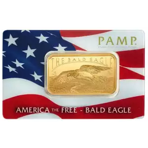 1oz PAMP Gold Bar - America the Free - Bald Eagle