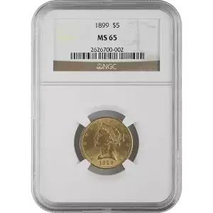 Liberty Head $5 (1839 – 1908) - NGC - MS65