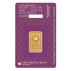 5g Lakshmi Perth Mint gold bar