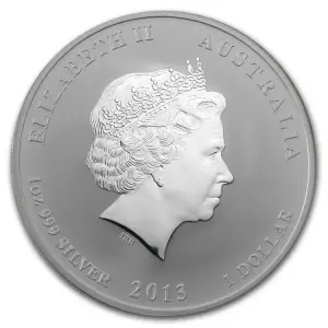 2013 1oz Australian Perth Mint Silver Lunar II: Year of the Snake