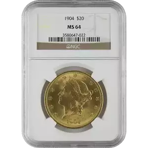 Liberty Head $20 (1849 - 1907) - NGC - MS64