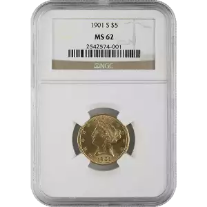 Liberty Head $5 (1839 – 1908) - NGC - MS62