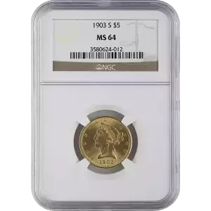 Liberty Head $5 (1839 – 1908) - NGC - MS64