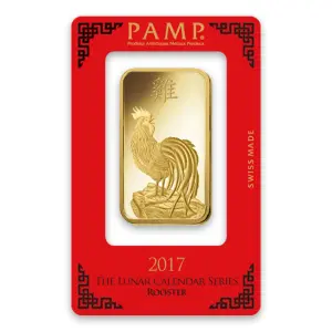 100g PAMP Gold Bar - Lunar Rooster