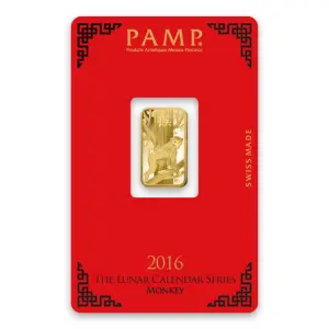 5g PAMP Gold Bar - Lunar Monkey (2)