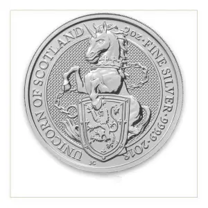 2018 2oz Silver Britain Queen's Beast: The Unicorn